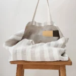 Slouchy Shopping Bag European Flax Linen Large Oversized Shoulder Tote Beach ...